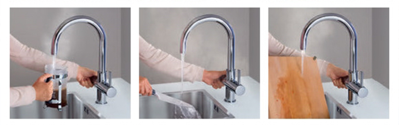 Få kogenende vand direkte ud af hanen, super tilbud på blandningsbatteri med quoocker-funktion, Se vores tilbud!